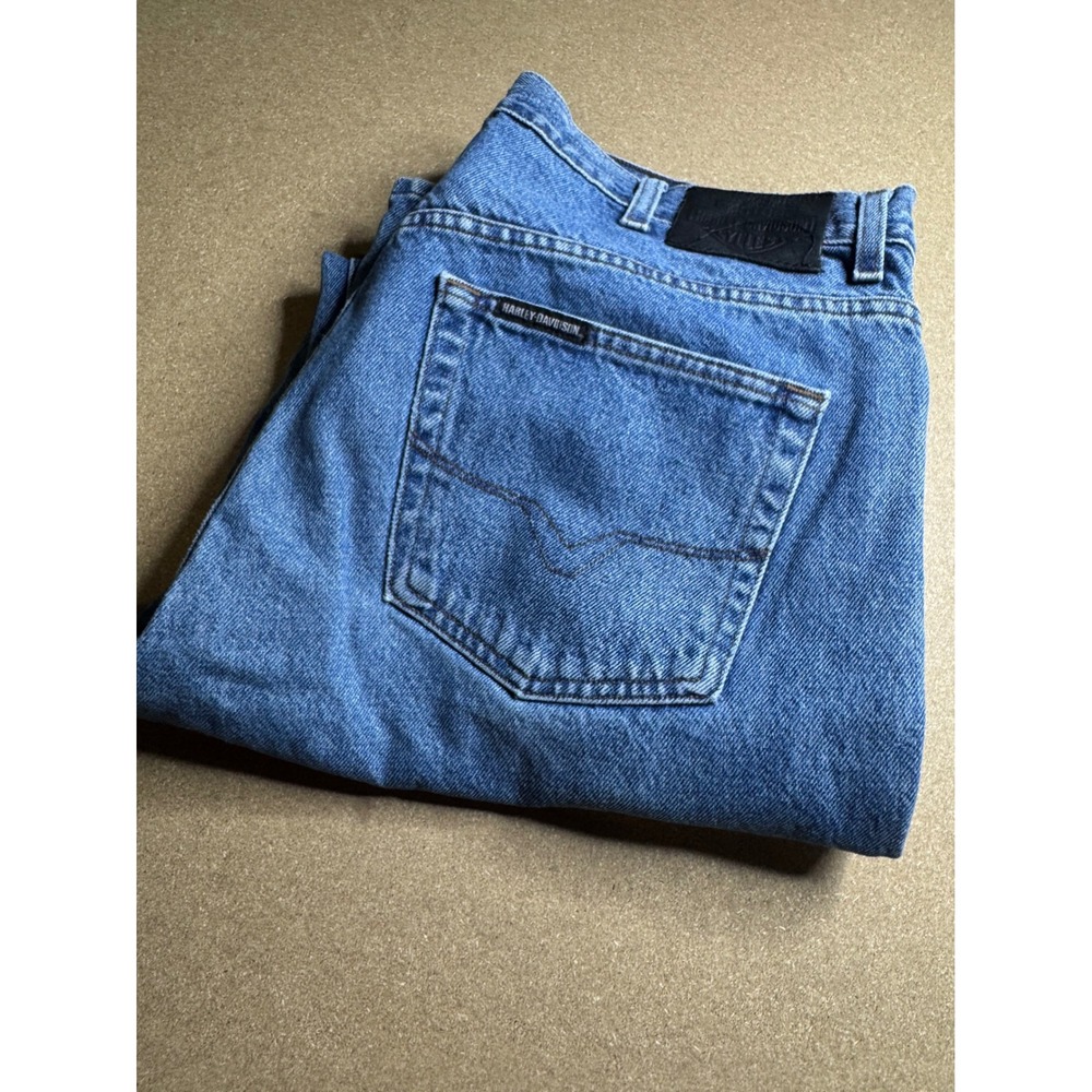 Harley-Davidson Mens Blue‎ Denim Straight Leg Riding Jeans 38x34 99024-07VM